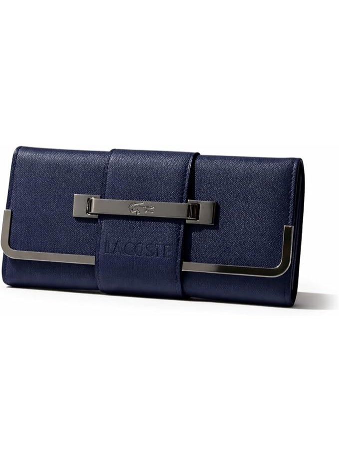 لاكوست محفظة نسائية متعددة الوظائف و متعددة الأقسام – تصميم غلق بكبسوله وسوست وقابل للطي – بوك حريمي كبير ومقاوم للماء – مناسب للاستخدام اليومي وحفظ الهاتف المحمول وبطاقات الائتمان - Image 1